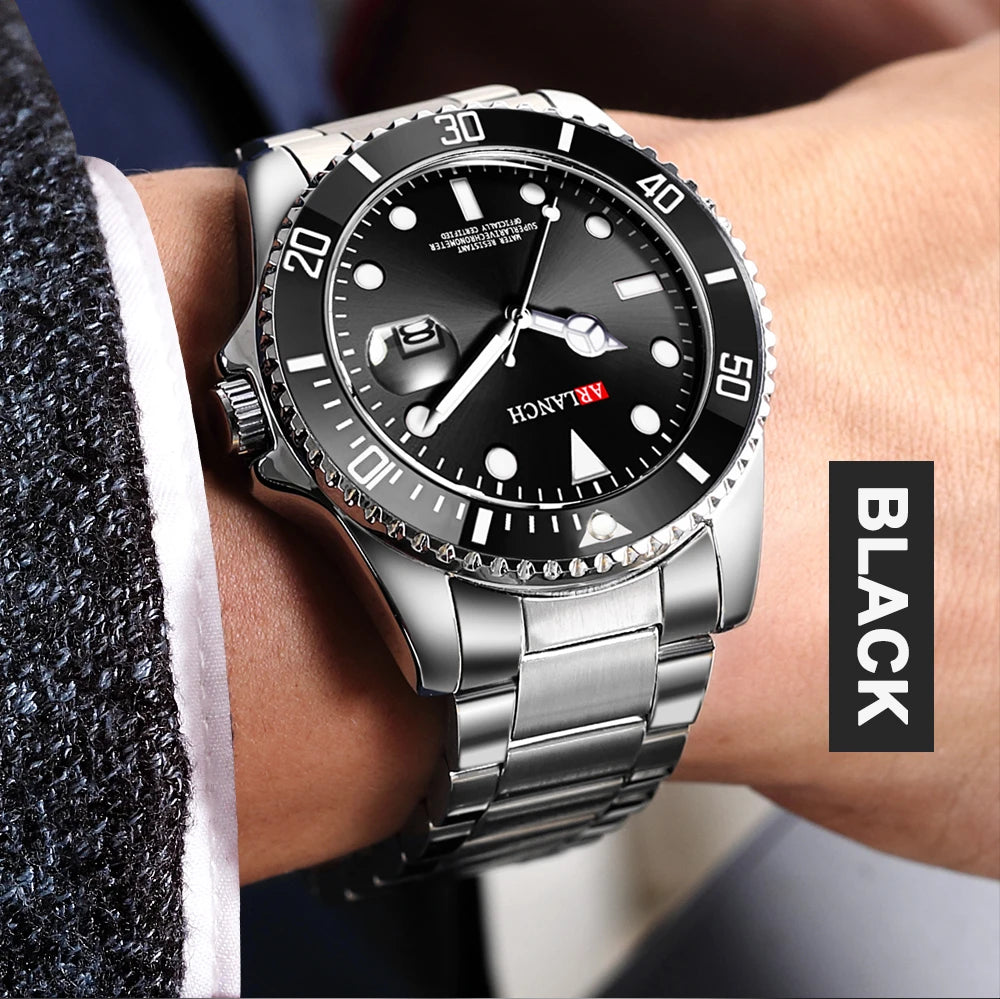 Orologio da Uomo 40 mm in Acciaio con Ghiera in Vari colori - Datario – Subacqueo