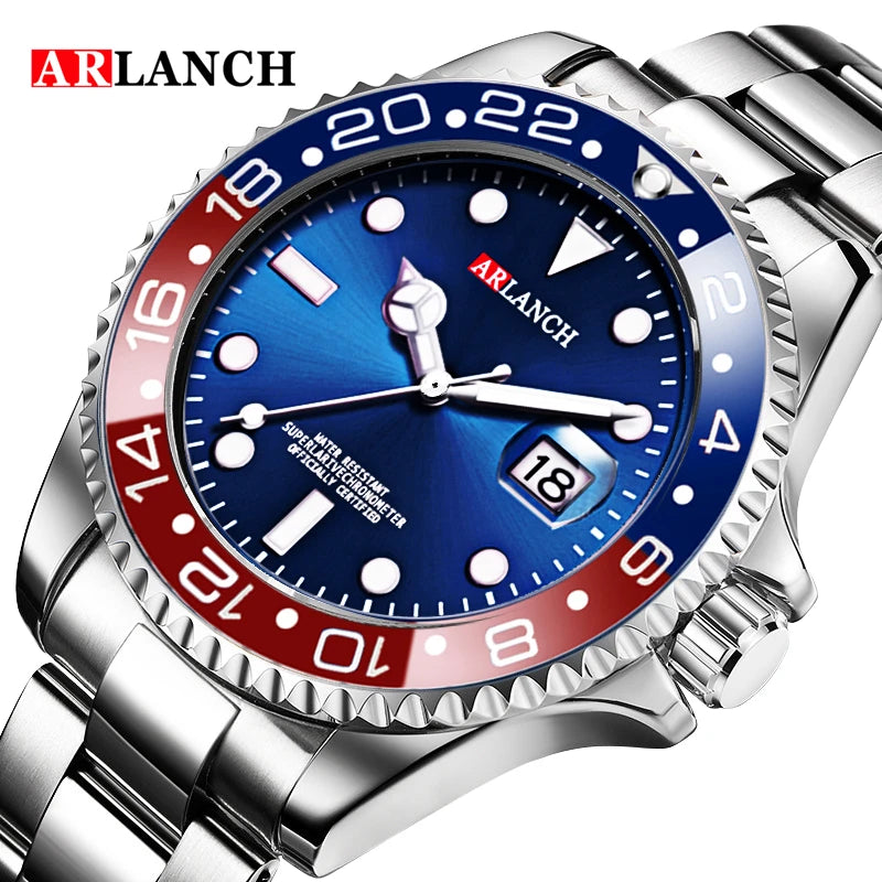 Orologio da Uomo 40 mm in Acciaio con Ghiera in Vari colori - Datario – Subacqueo