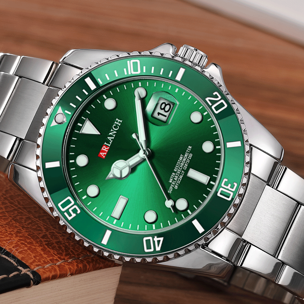 Orologio da Uomo 40 mm in Acciaio con Ghiera in Vari colori - Datario – Subacqueo