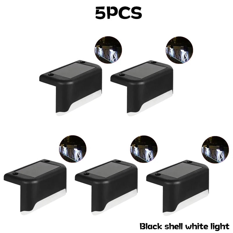 Luci Solari LED per Esterni – Set da 3 o da 5 pz -Ideali per Giardino, Recinzioni, Ringhiere | Impermeabili – Bianche o Nere, Luce Calda o Fredda