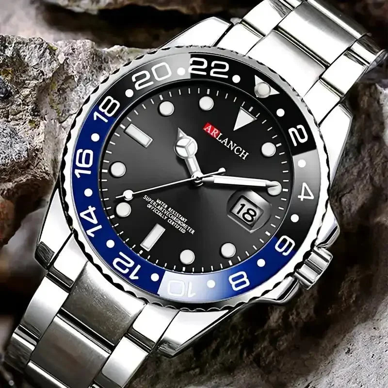 Orologio da Uomo 40 mm in Acciaio con Ghiera in Vari colori - Datario – Subacqueo