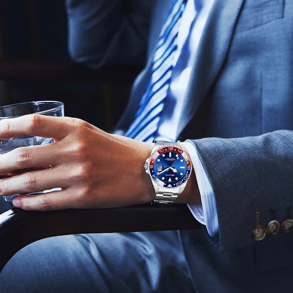 Orologio da Uomo 40 mm in Acciaio con Ghiera in Vari colori - Datario – Subacqueo