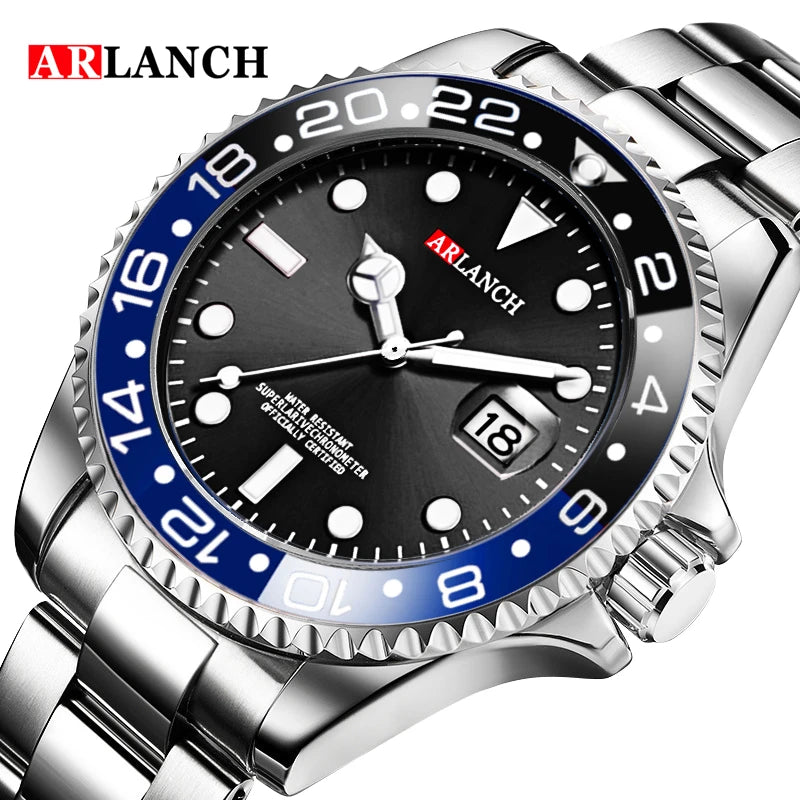Orologio da Uomo 40 mm in Acciaio con Ghiera in Vari colori - Datario – Subacqueo