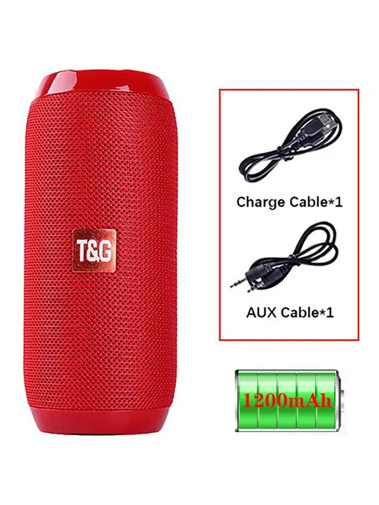 Speaker Bluetooth T&G TG117 – Portatile, Woofer Potente, FM, USB, IPX5, Vari Colori Disponibili