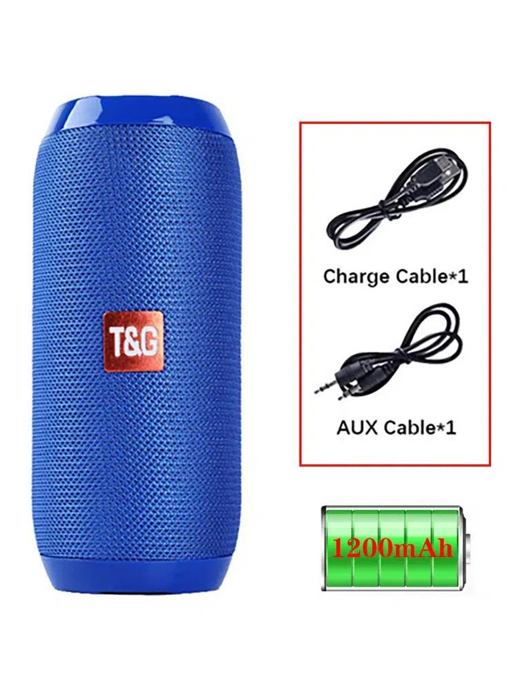 Speaker Bluetooth T&G TG117 – Portatile, Woofer Potente, FM, USB, IPX5, Vari Colori Disponibili