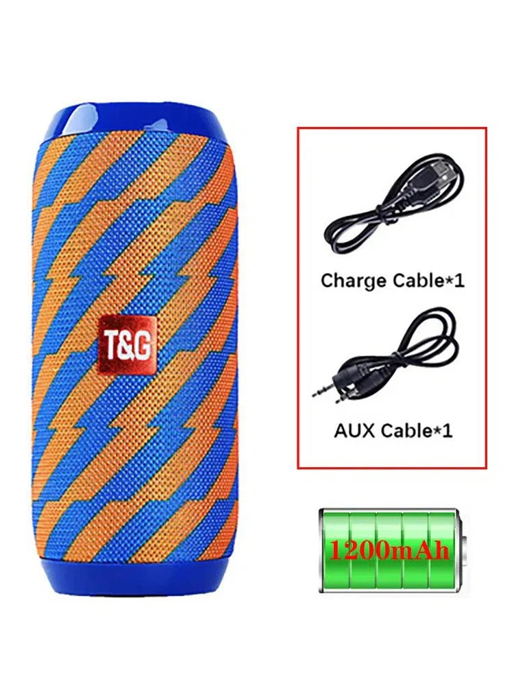 Speaker Bluetooth T&G TG117 – Portatile, Woofer Potente, FM, USB, IPX5, Vari Colori Disponibili
