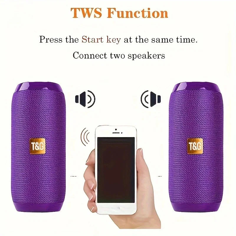 Speaker Bluetooth T&G TG117 – Portatile, Woofer Potente, FM, USB, IPX5, Vari Colori Disponibili