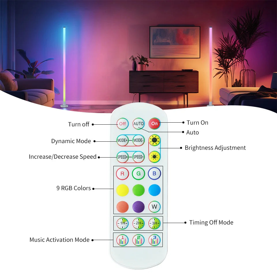 Lampada da Terra RGB Smart - Controllo APP, LED Multicolore Dimmerabili (Disponibile in 2 misure: 90 cm e 150 cm)